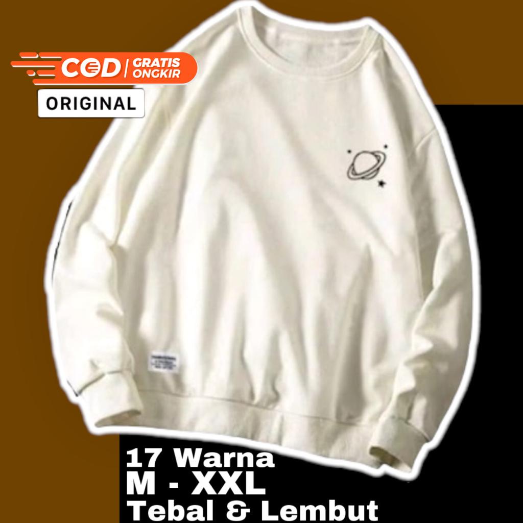SWEATER BASIC SABLON SPACE SIZE M-XXL (PRIA & WANITA) kaos sweatshirt hoodie pakaian switer sweter s
