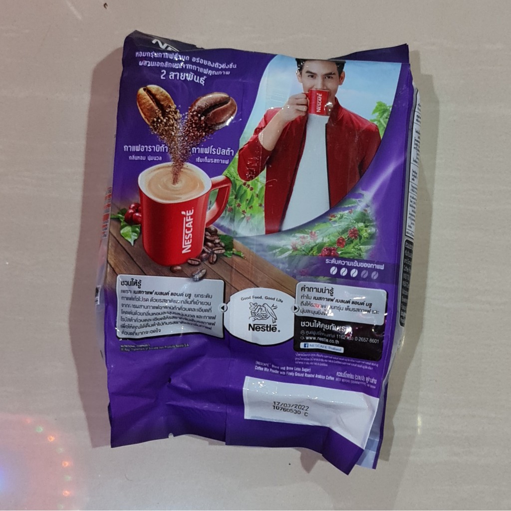 Nescafe Blend &amp; Brew Less Sugar / Kurang Gula Thailand 27 x 15.6 Gram