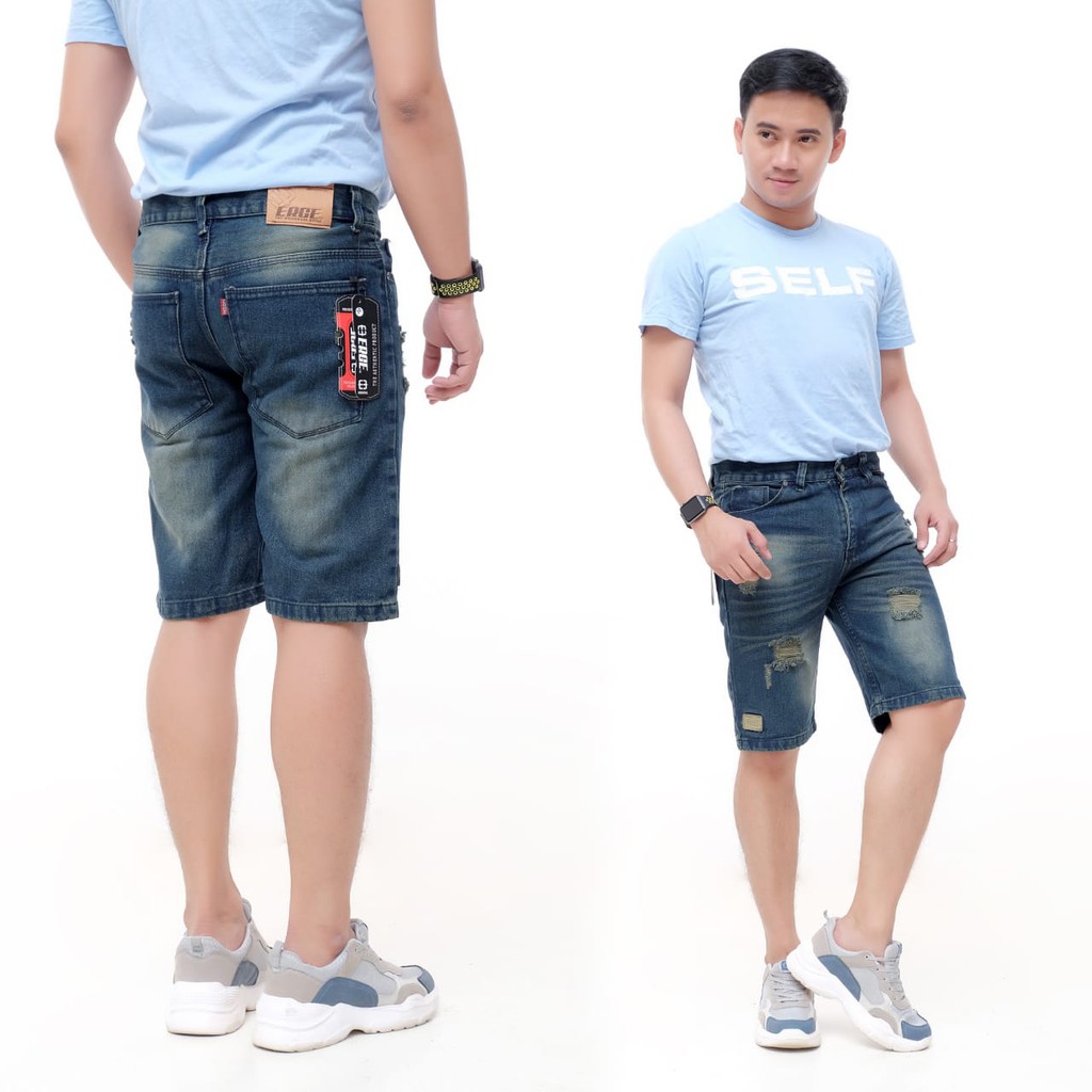 celana jeans riped pria jeans sobek pria celana pendek jeans