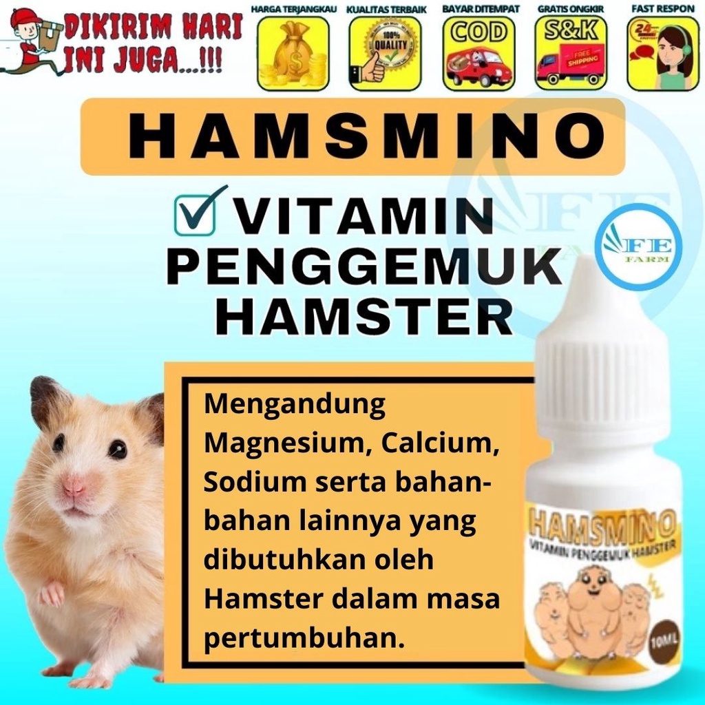 HAMSMINO - Obat Hamster Vitamin Mineral Penggemuk Hamster HAMSMINO FEFARM