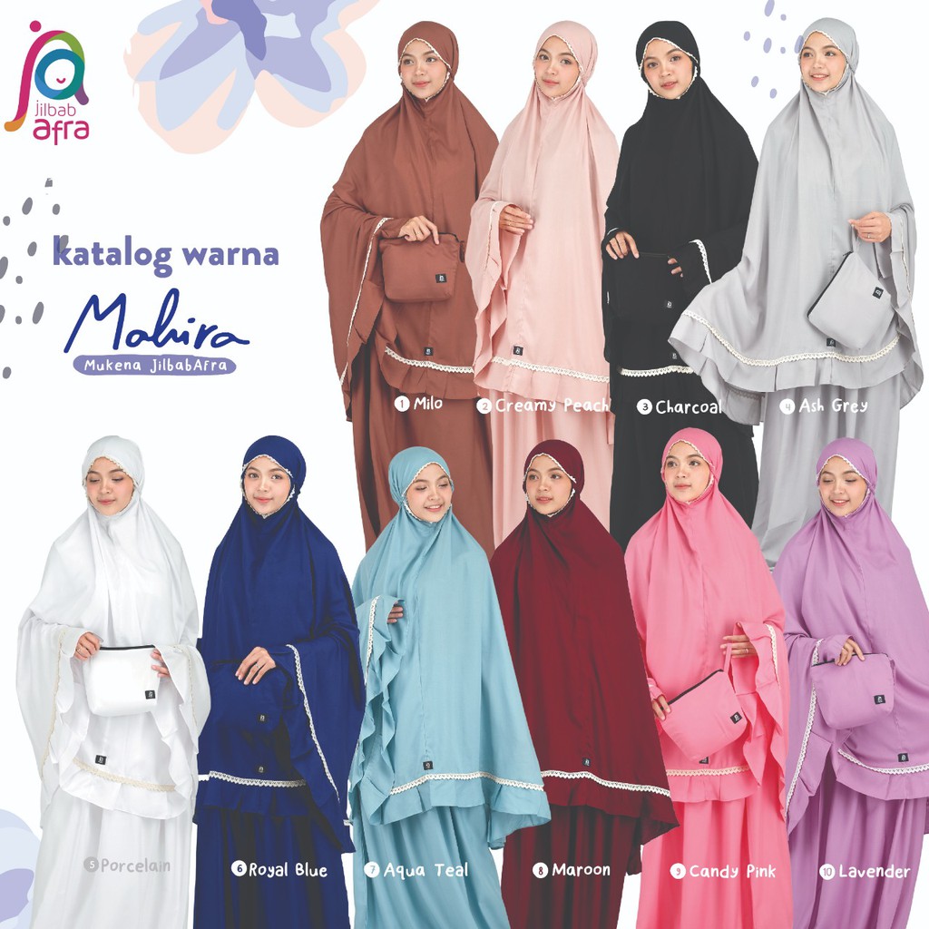 Mukena Polos Dewasa Merek Afra (Arfa) Mahira - Bahan Katun Rayon