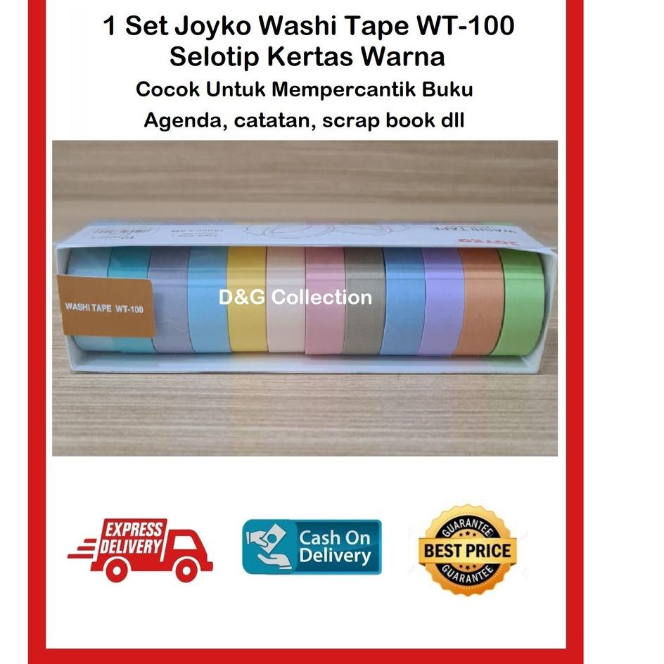 

Recomend SELOTIP KERTAS WARNA /PITA WARNA PEREKAT SET/ JOYKO WASHI TAPE WT-100