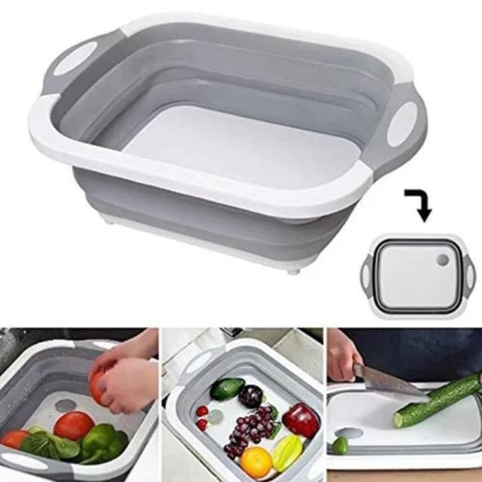 Talenan Lipat / Baskom Lipat Multifungsi 3in1 / Cutting Board Portable Anti Slip Bahan Food Grade