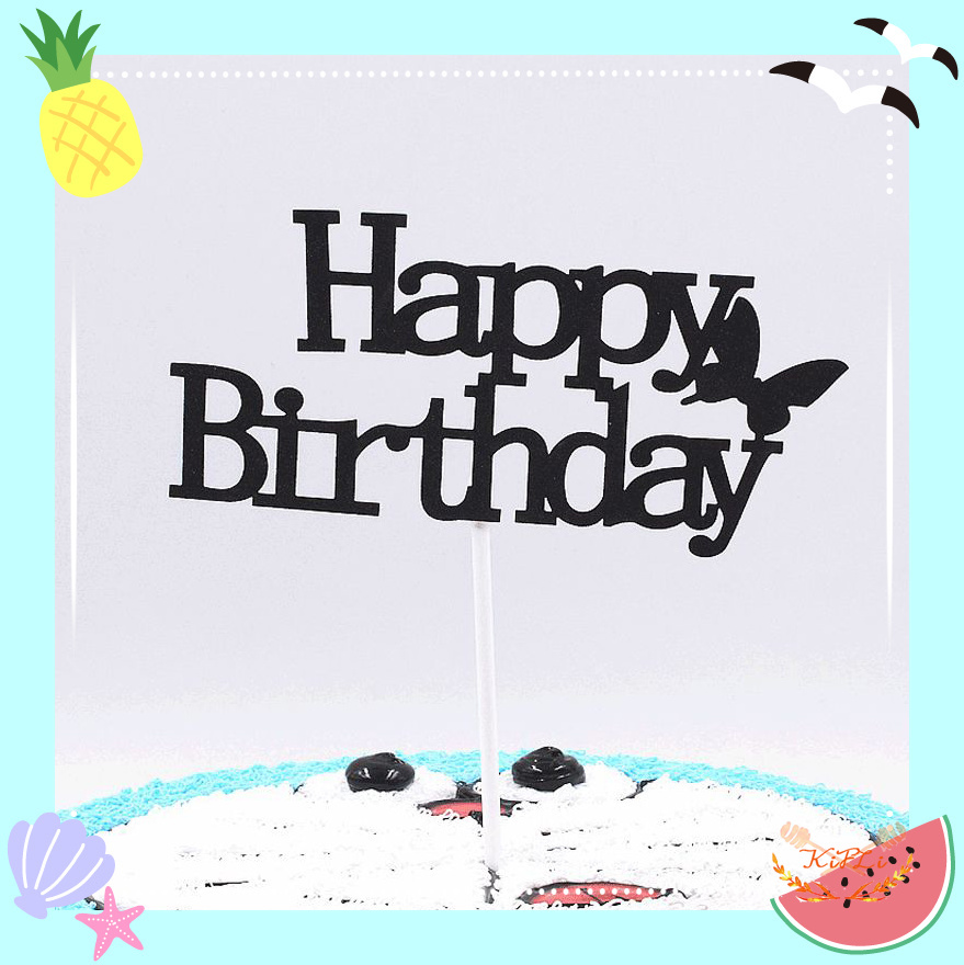 Topper Kue Desain, Happy Birthday, Bahan Akrilik, Untuk Dekorasi
