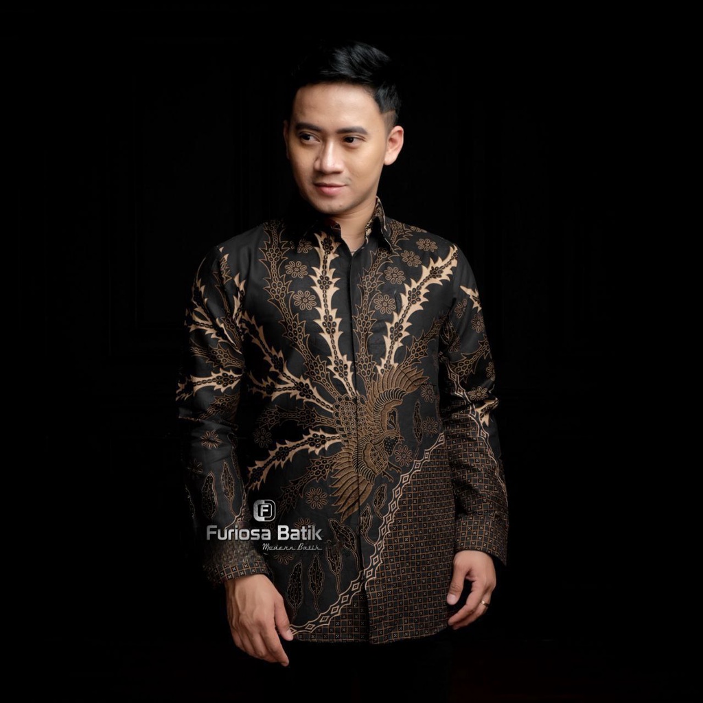 Batik Pria Lengan Panjang Batik Furiosa Art motif Garuda Size M L XL XXL Reguler