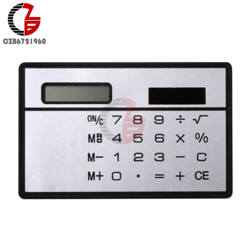 

PREORDER 8 Digits Ultra Thin Mini Slim Credit Card Solar Power Pocket Calculator