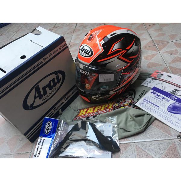HELM ARAI RX7X GHOST BLACK RED U.S.VERSION SIZE M L XL ORIGINAL JAPAN
