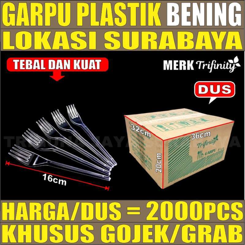 Garpu Makan Bening Per Dus Plastik Panjang Kuat Murah Surabaya