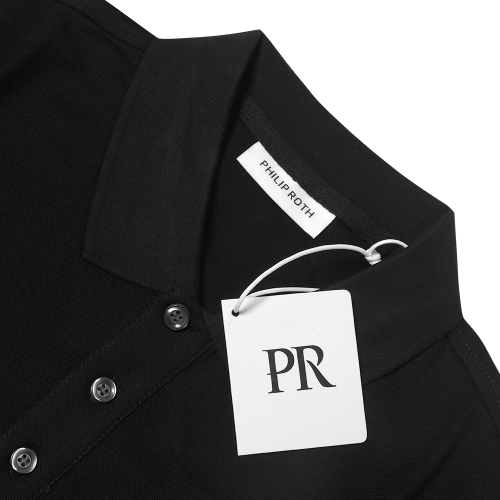 Philip Roth Bottom PR Embroidery Polo Shirt Black