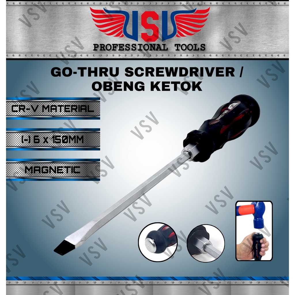 VSV Obeng tembus 6x150[-] / obeng getok / obeng ketok / impact screwdriver