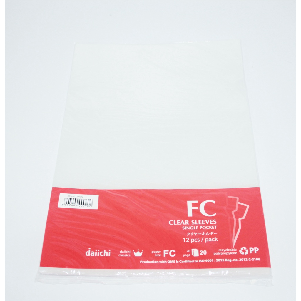 

Map Clear Sleeves Daiichi Ukuran Folio Bening Isi 12