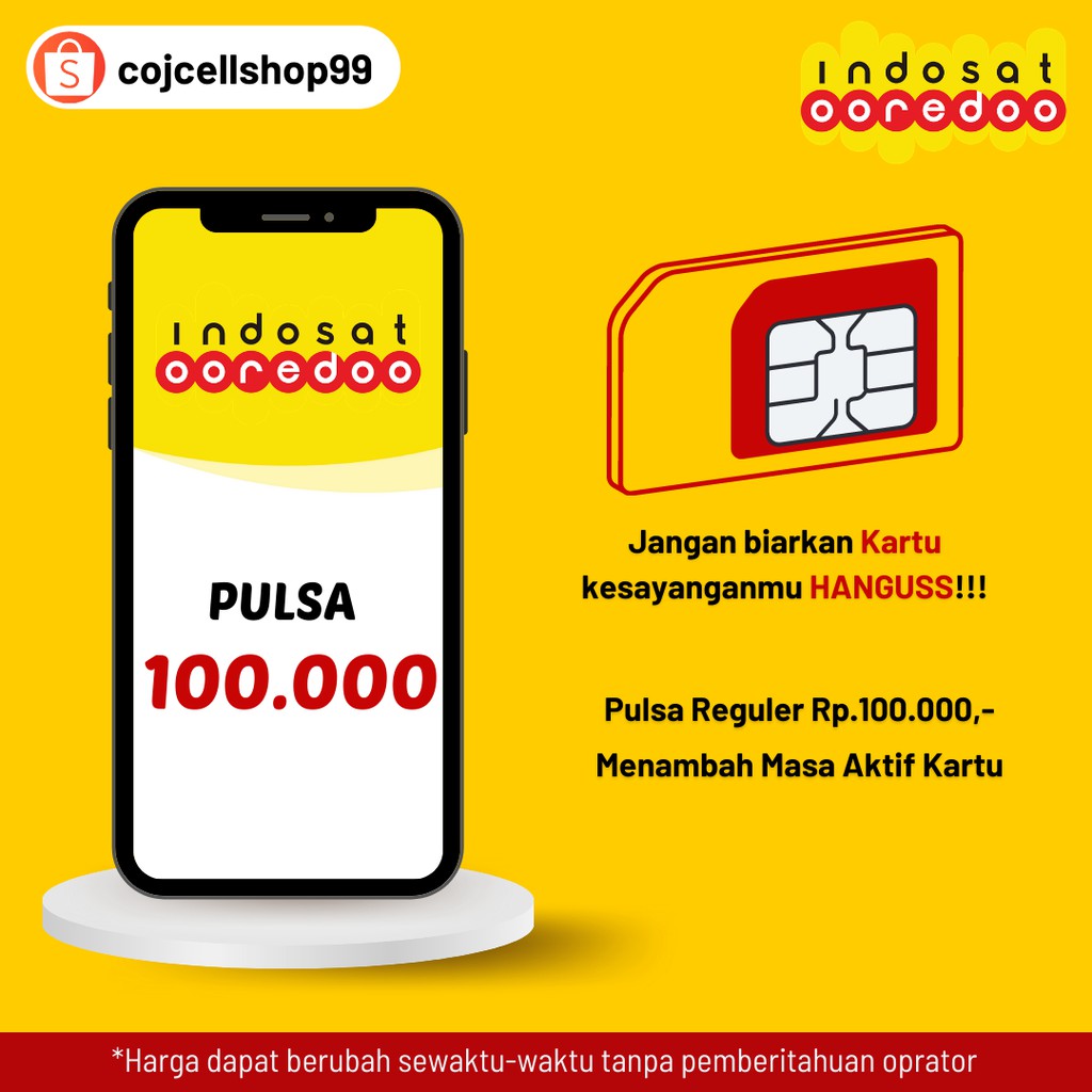 PULSA IM3 OOREDOO 100RB / Jual Pulsa IM3 100RB