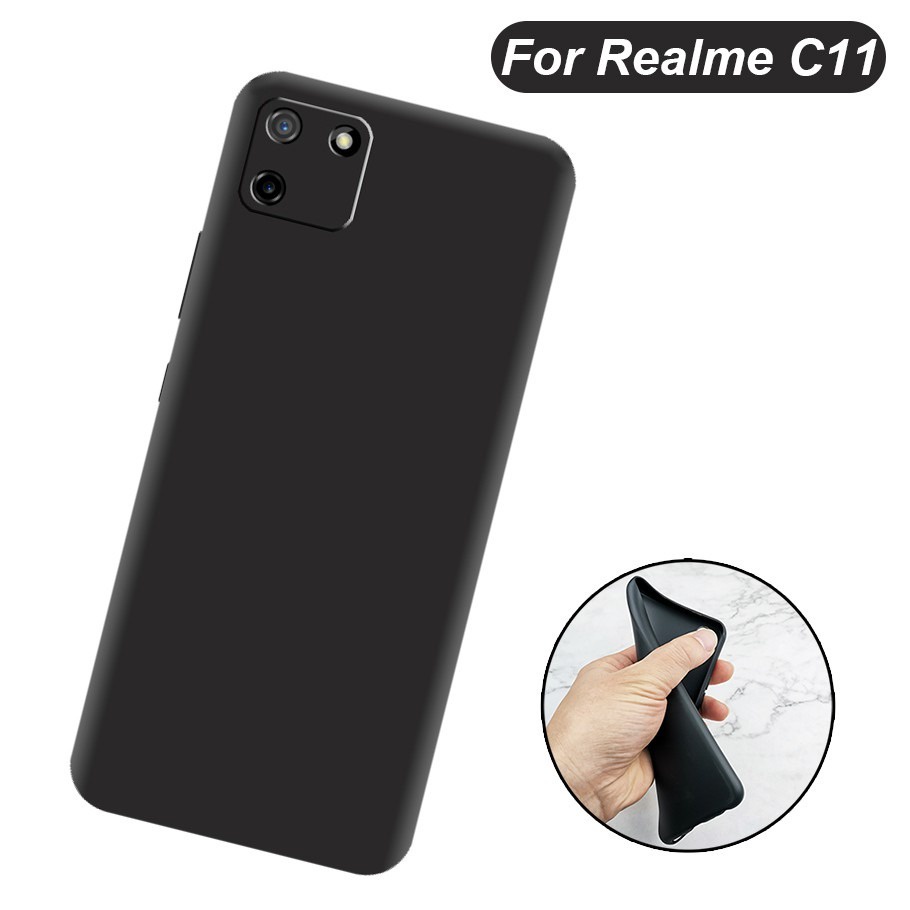 SoftCase Realme C55/C33/C30/Narzo 50 5G/Realme Gt Neo 3/8 4G/8 5G/C20/C11/C21/C25 / GT3  Macaron Black TPU Full Black matte Protection Camera Non Slip Premium case