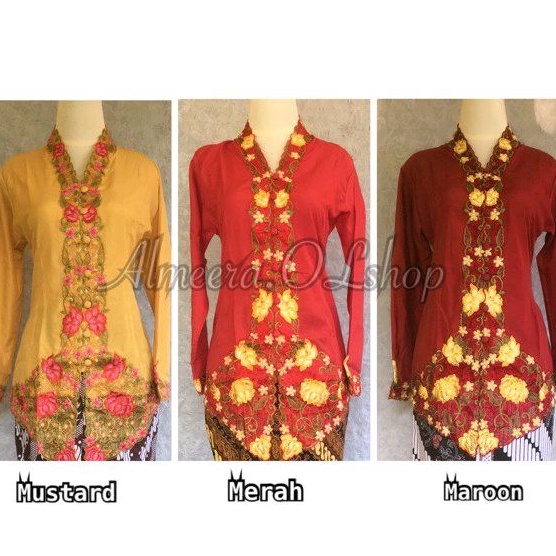 kebaya encim bordir warna pinggir 4L 5L