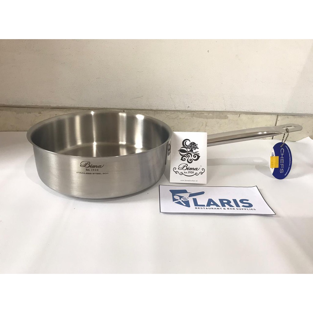 Bima Chef Saute Pan 20 cm (Tanpa Tutup) / Panci Bima Stainless Bahan Tebal Berkualitas