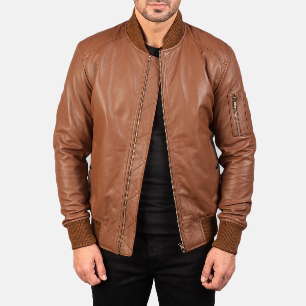 Jaket Kulit Bomber Varsity Jacket Real Leather