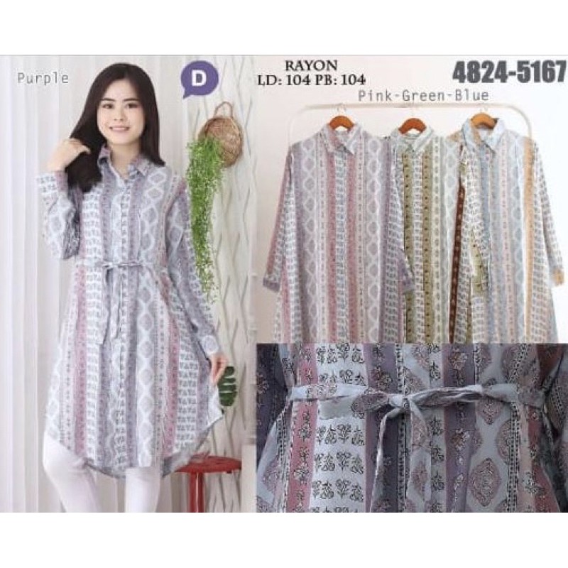 Tunik rayon bunga salur