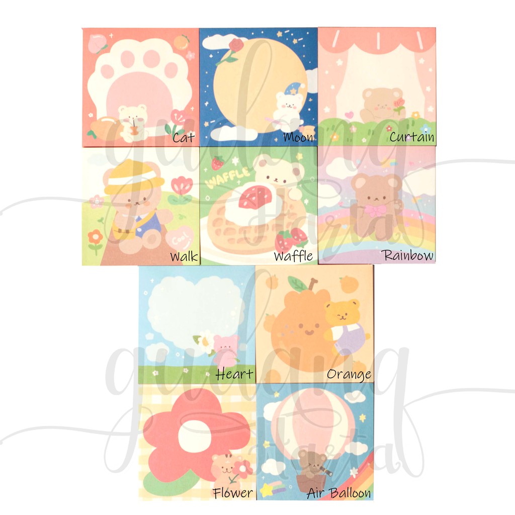 

Memo Beruang Waffle Series Mmeopad Bear Lucu DIY Scrapbook GCC 301382