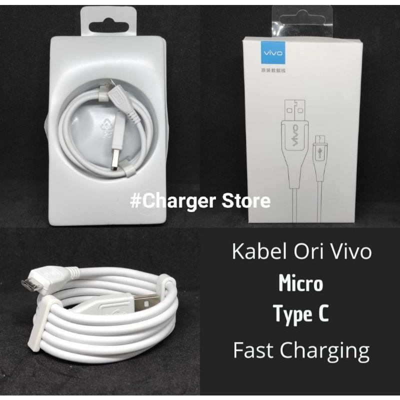 Kabel Data Vivo ORIGINAL 100% Support Fast Charging Micro USB Dan USB Type C