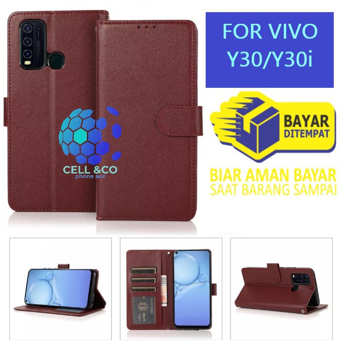 Flip cover VIVO Y30 Y30i Flip case buka tutup kesing hp casing flip case leather wallet