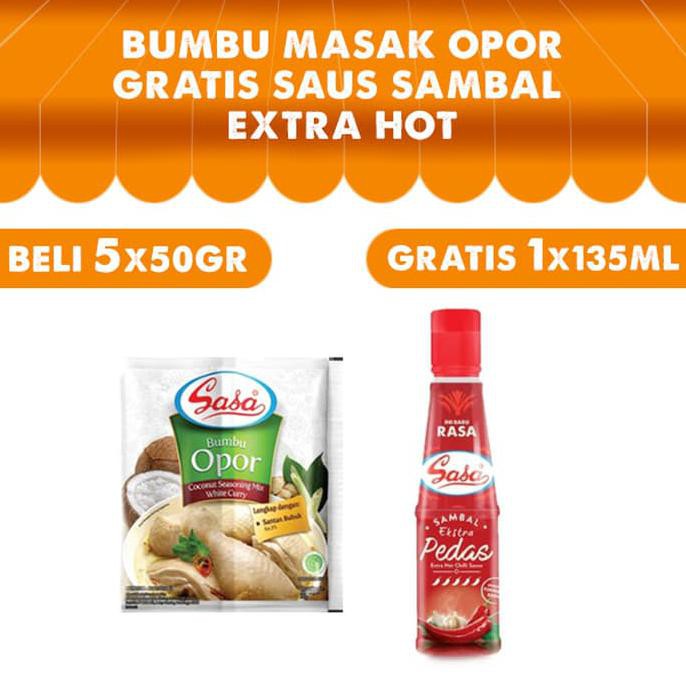 

Hot Item Promo 5 Sasa Bumbu Opor 70Gr Gratis Sasa Sambal Extra Hot 135Ml '