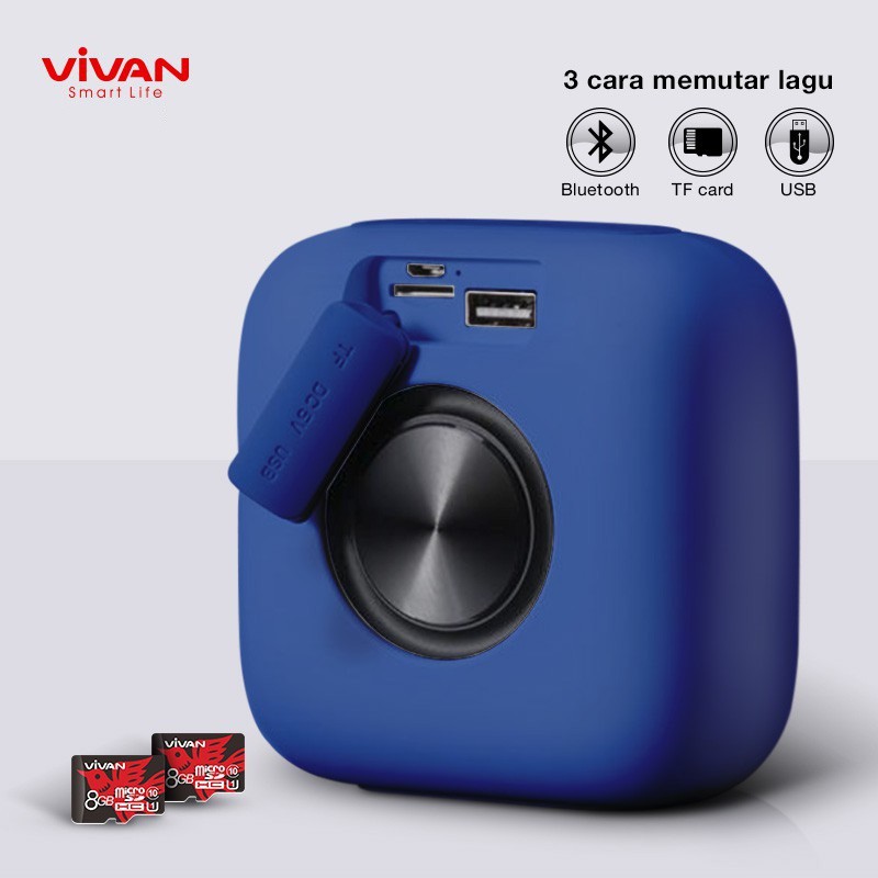 Speaker Bluetooth Waterproof VIVAN VS1 Outdoor Speaker Aktif Mini Support USB &amp; SD Card