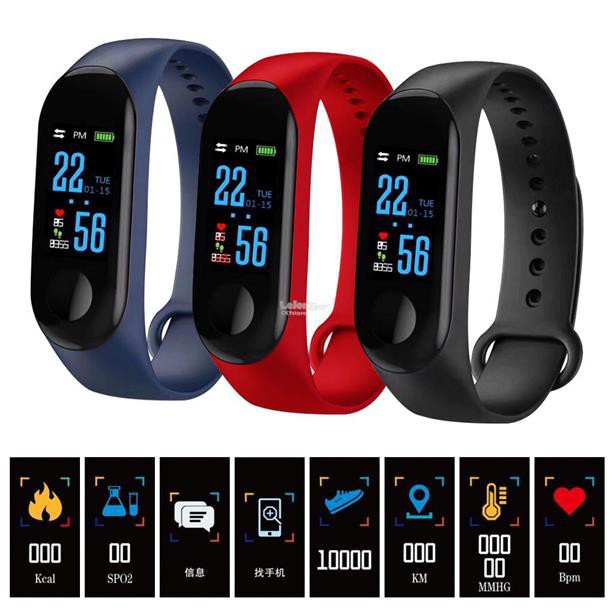 【Baterai Berkapasitas Besar】Smartwatch ORI M6 band Jam Tangan Heart Rate Fitness Traker Bluetooth 5.0 Sport Waterproof