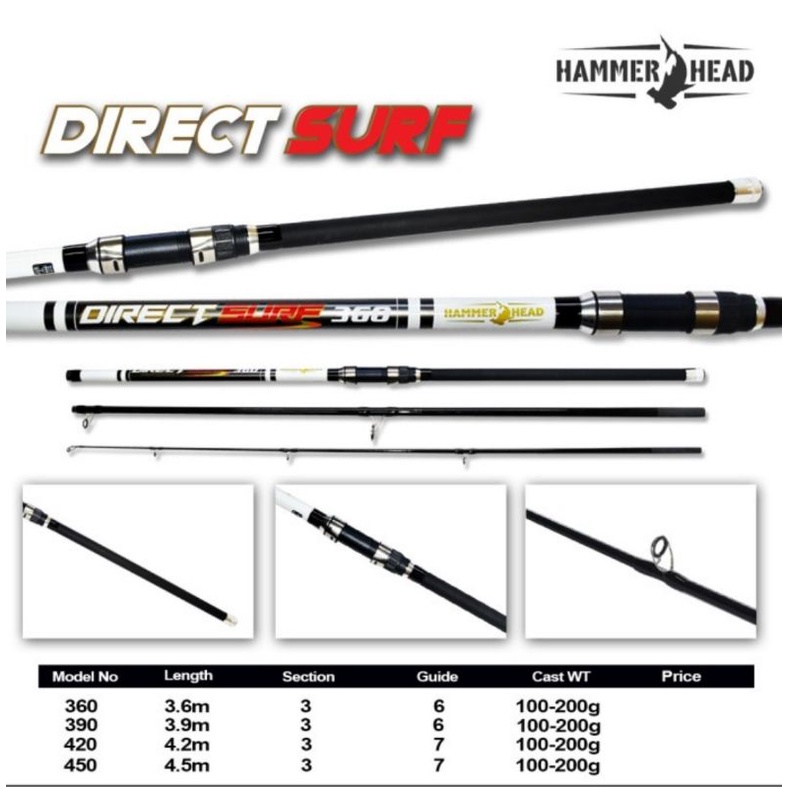 joran hammerhead direct surf 360 390 420 450 sambung III