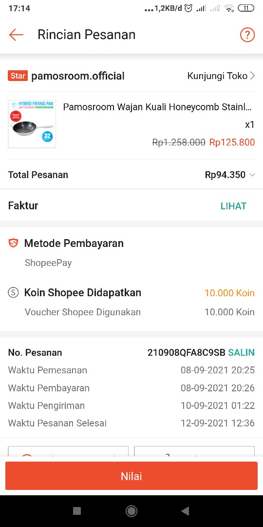 Pamosroom Wajan Kuali Honeycomb Stainless 32cm Anti Lengket Induksi Hybrid Non Stick Pfoa Free