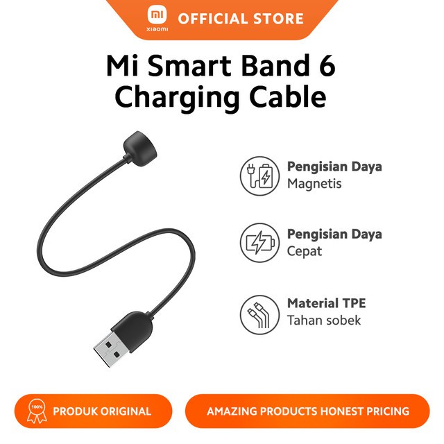 Xiaomi Mi Smart Band 6 Charging Cable Pengisian Daya Magnetis dan Cepat Material TPE 40cm