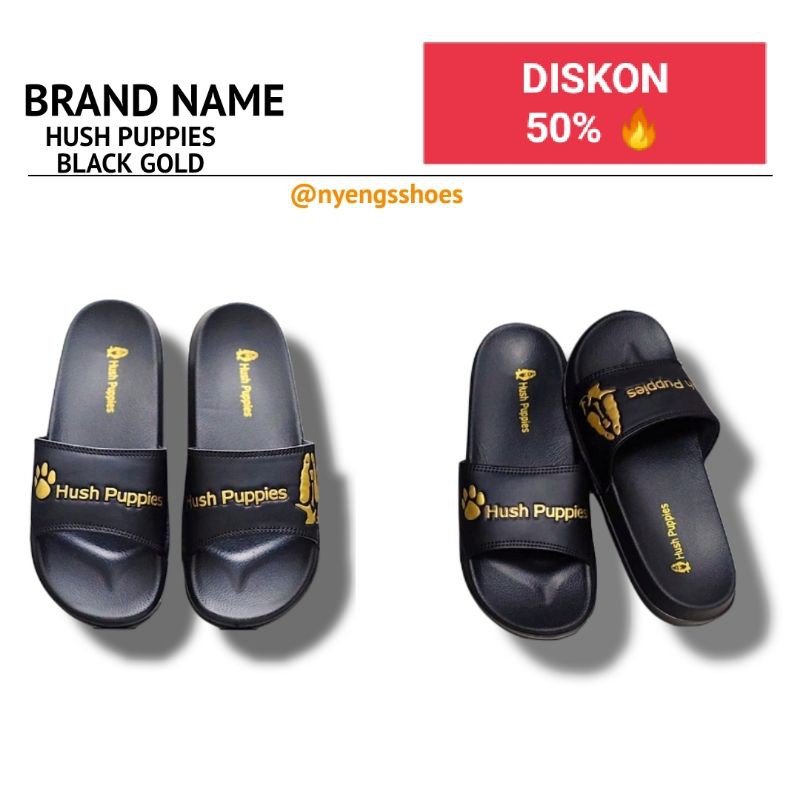 SANDAL PRIA HUSH PUPPIES BLACK GOLD ORIGINAL SANDAL PRIA/WANITA