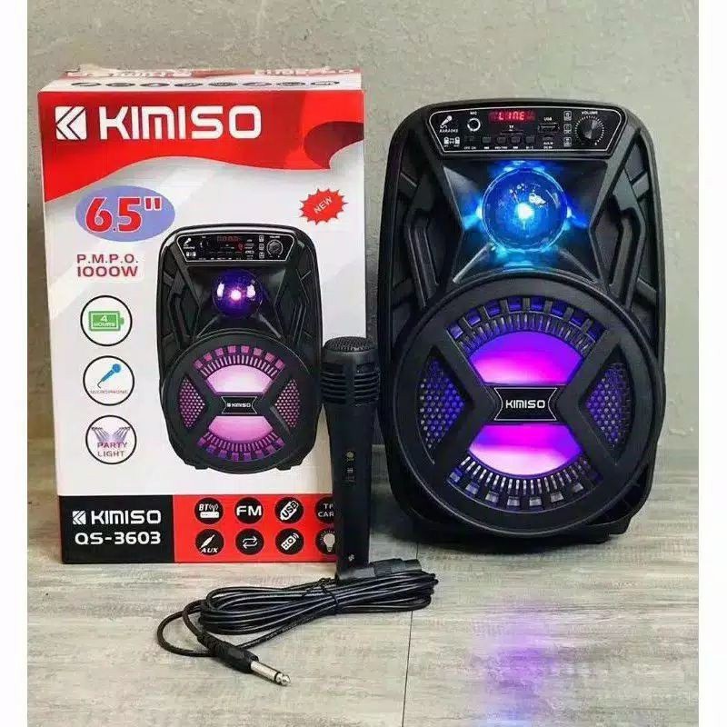 COD SPEAKER BLUETOOTH KIMISO 6'5 INCH QS-3603 PLUS MIC KARAOKE X-BASS//SPEAKER SALON AKTIF//SPEAKER KARAOKE