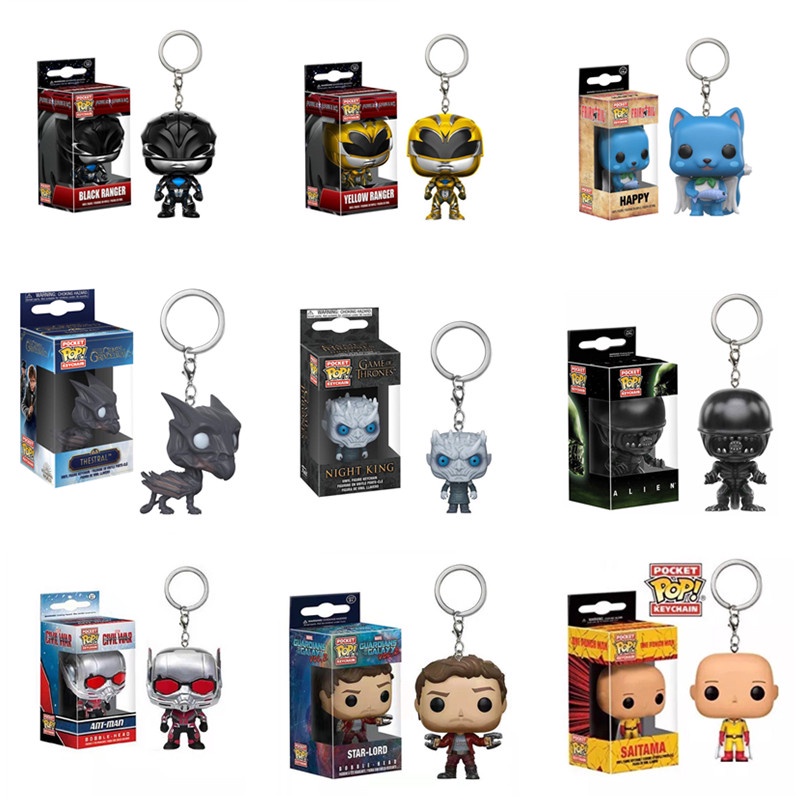 1pc Gantungan Kunci Funko POP Power Rangers Minifigure Anime Bahan PVC Untuk Hadiah Anak / Dewasa