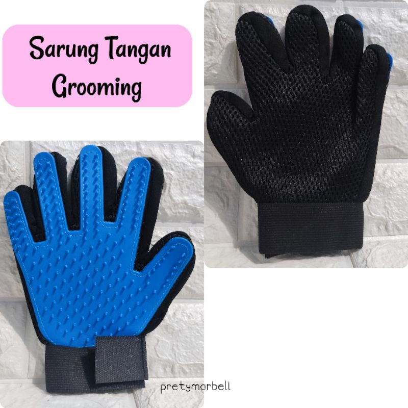 Sarung Tangan Grooming Silicone Pet Glove Perapi Pemijat Bulu Kucing