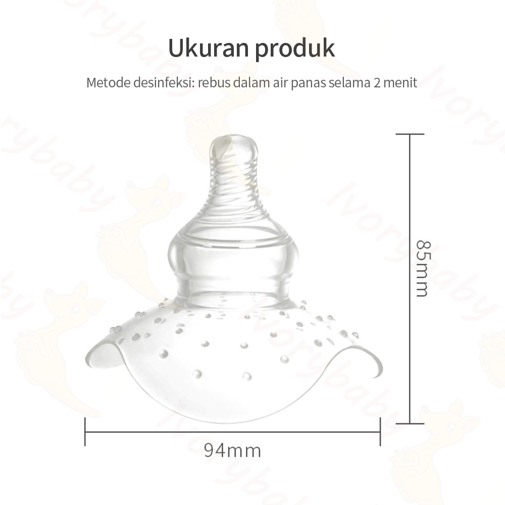 Ivorybaby Nipple shield untuk saat menyusui penutup puting payudara silikon BPA free