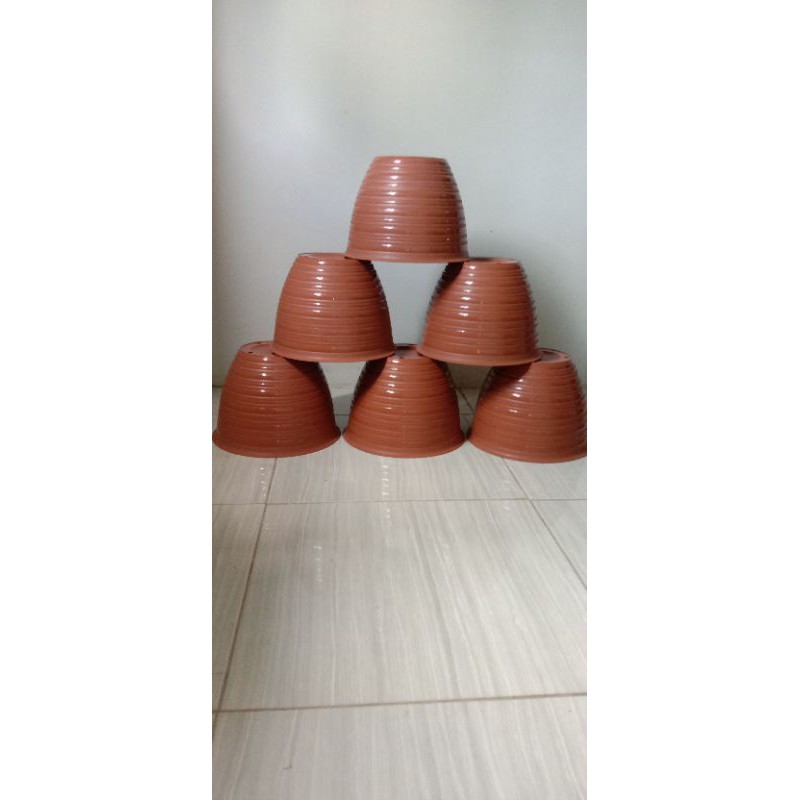 Pot Plastik, Pot Bunga, Pot Honey Coklat