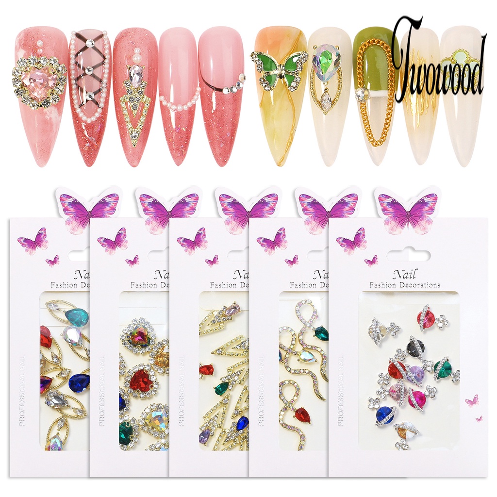 1 Pak Berlian Imitasi Kristal 3D Serbaguna Bentuk Hati Untuk Dekorasi Nail Art