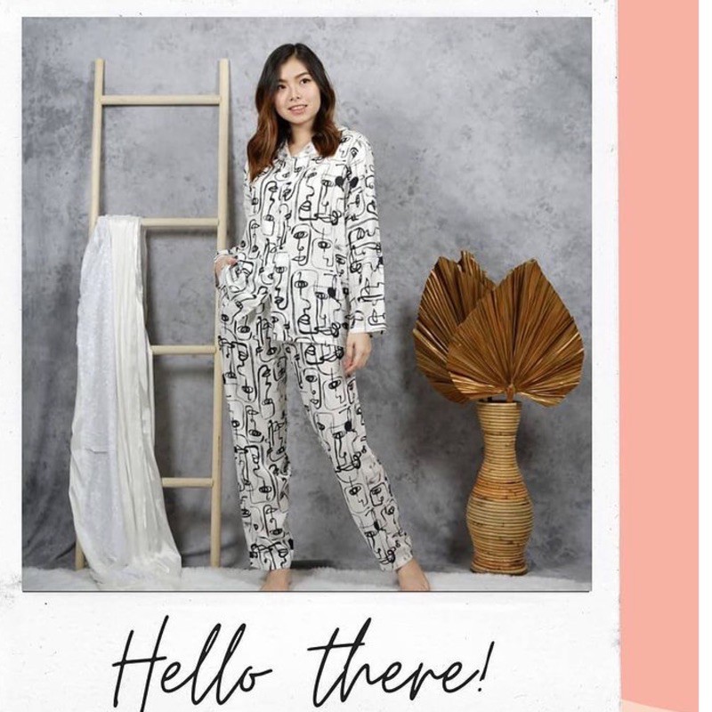 ONE SET RAYON PIYAMA PREMIUM ditsy