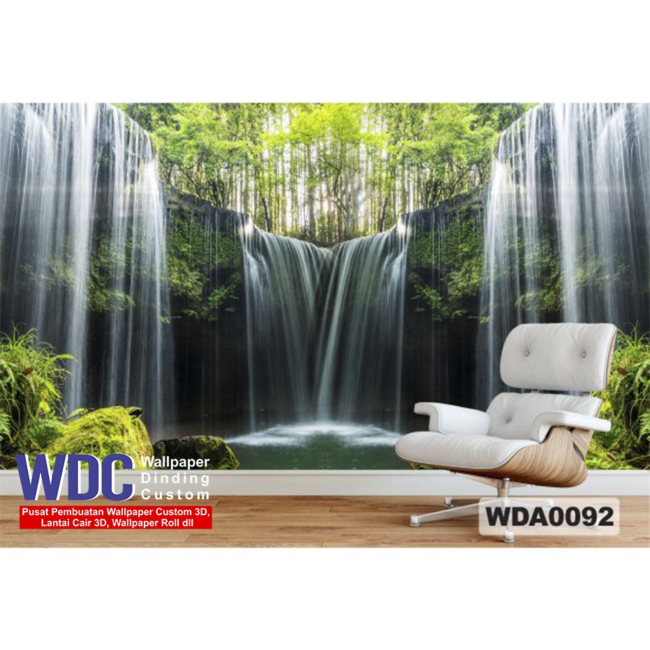 wallpaper custom 3d waterfall, wallpaper waterfall, wallpaper dinding custom, wallpaper 3d murah