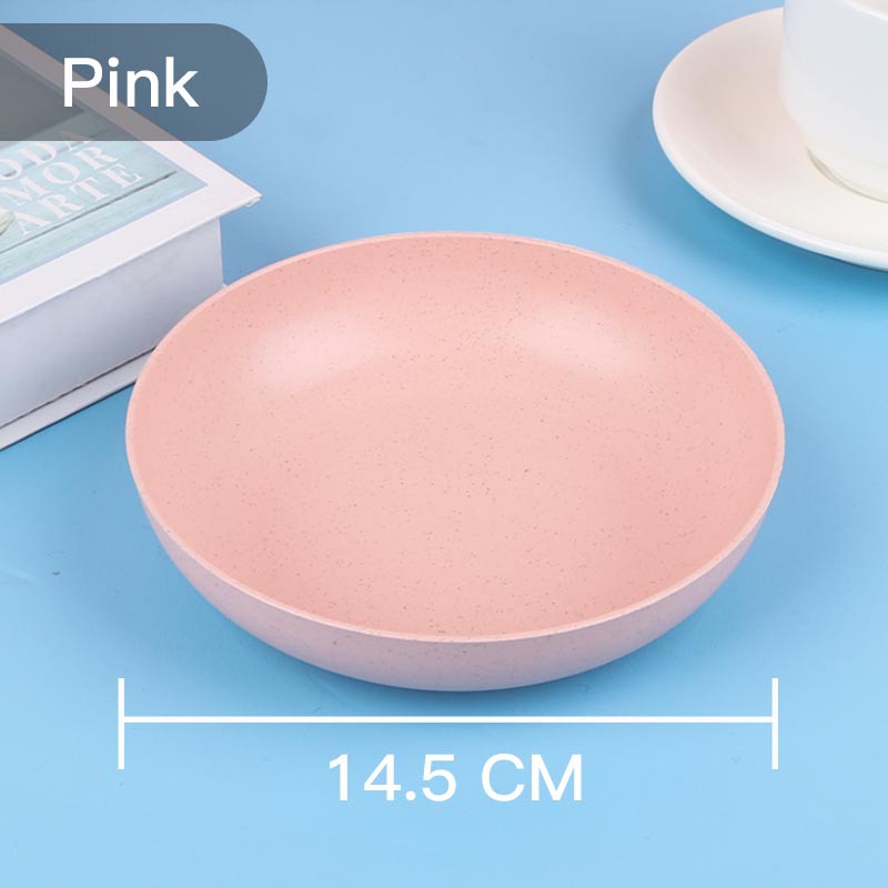 ❤ READY STOCK❤Piring Makan Saji |14.5、 20 、23 dan 25 cm Round Plate Piring Saji | Ramah Lingkungan | Biodegradable-14.5cm-Pink