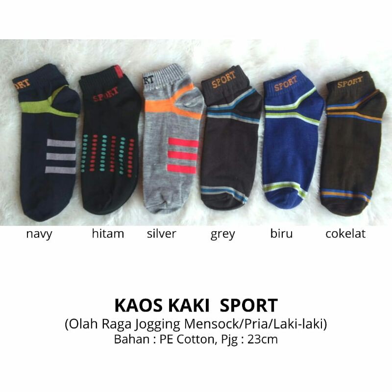 Kaos Kaki Sport Pendek Cowok Mata Kaki, Olahraga, Jogging, Running, Mensock/Pria/Laki2 Murah