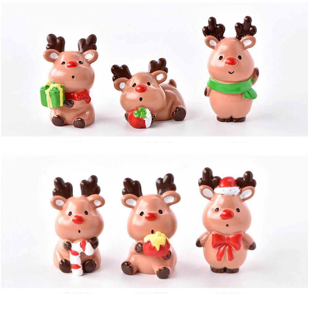 Augustina Elk Decoration Dekorasi Liburan Lucu Elk Series Patung Resin Perlengkapan Dekorasi Dekor Natal