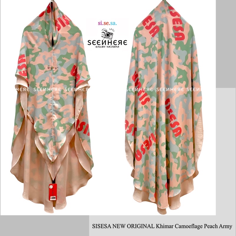 [𝐒𝐄𝐄𝐍𝐇𝐄𝐑𝐄] SISESA NEW ORIGINAL Khimar Camoeflage Peach Army