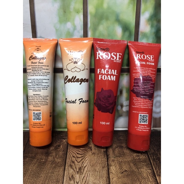 (BPOM) HERLINA Facial foam Rose / Collagen / Temulawak / Dokter Gold / Labella