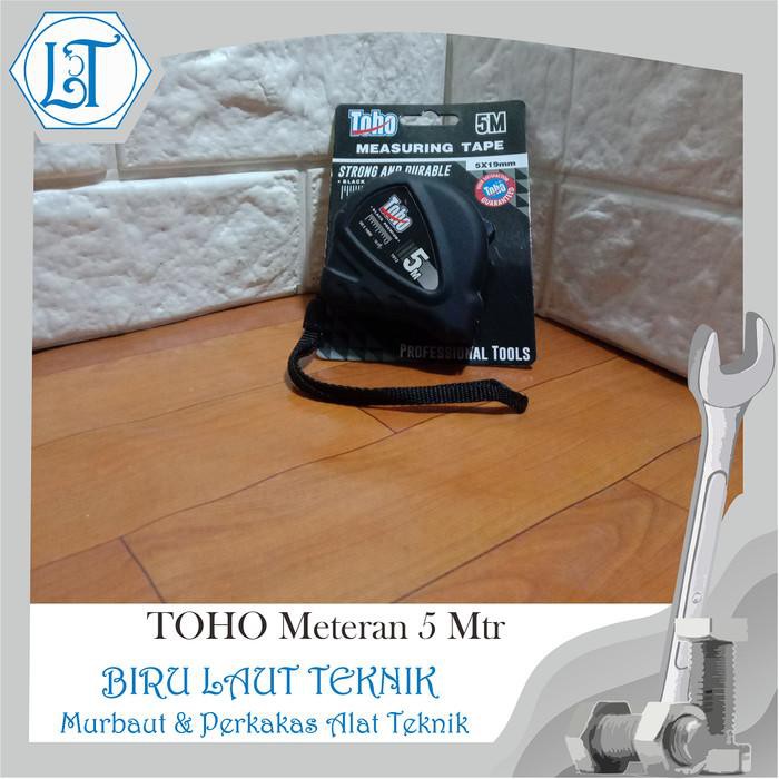 Perkakas TOHO Meteran 5 Meter Black Series Karet Measuring Tape Murah