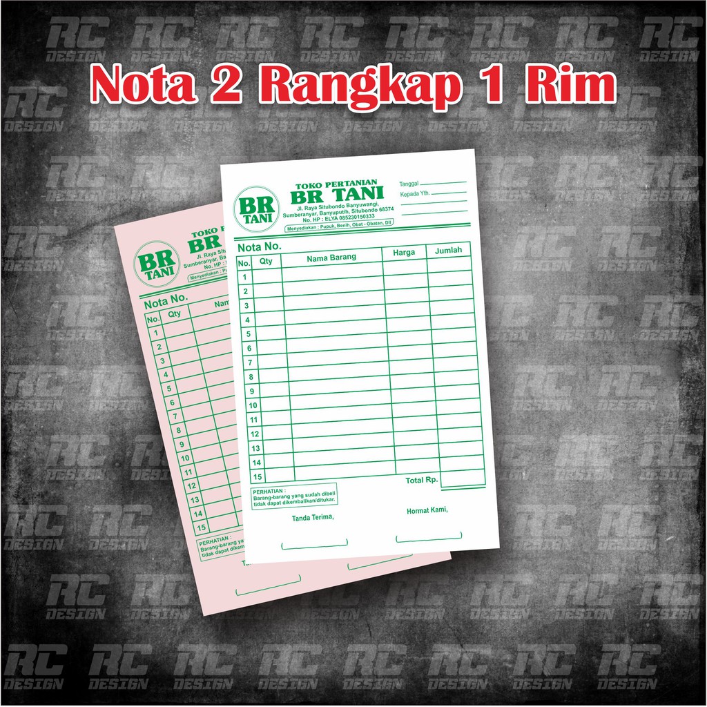 NOTA 2 RANGKAP NCR 1 RIM