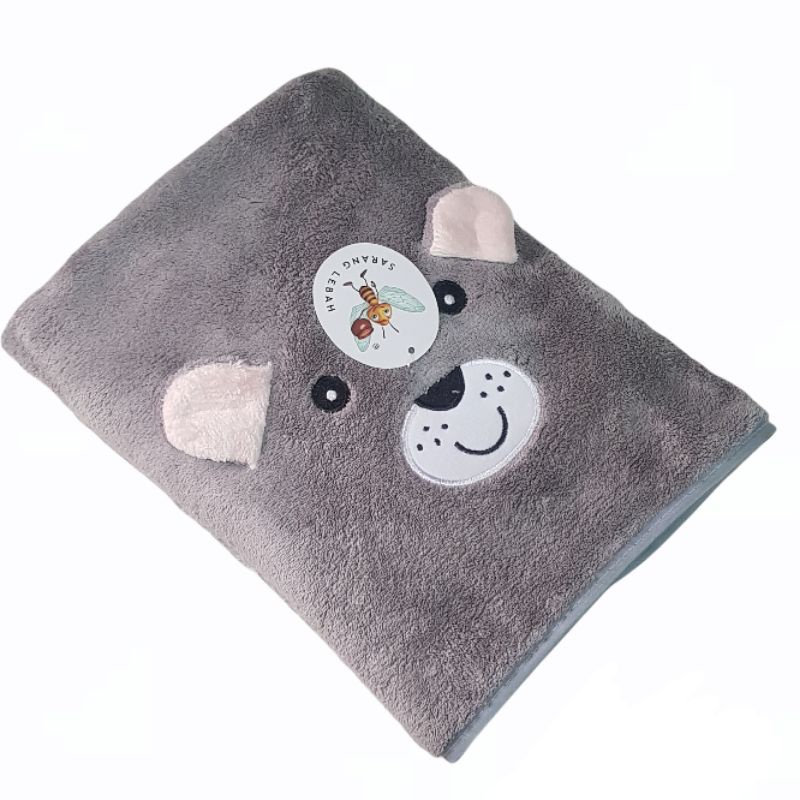 Handuk Bayi Lembut Murah UK 50X100 CM-ABU2