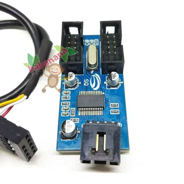 Kabel USB Motherboard 9 pin Splitter cabang front panel hub cable 9pin