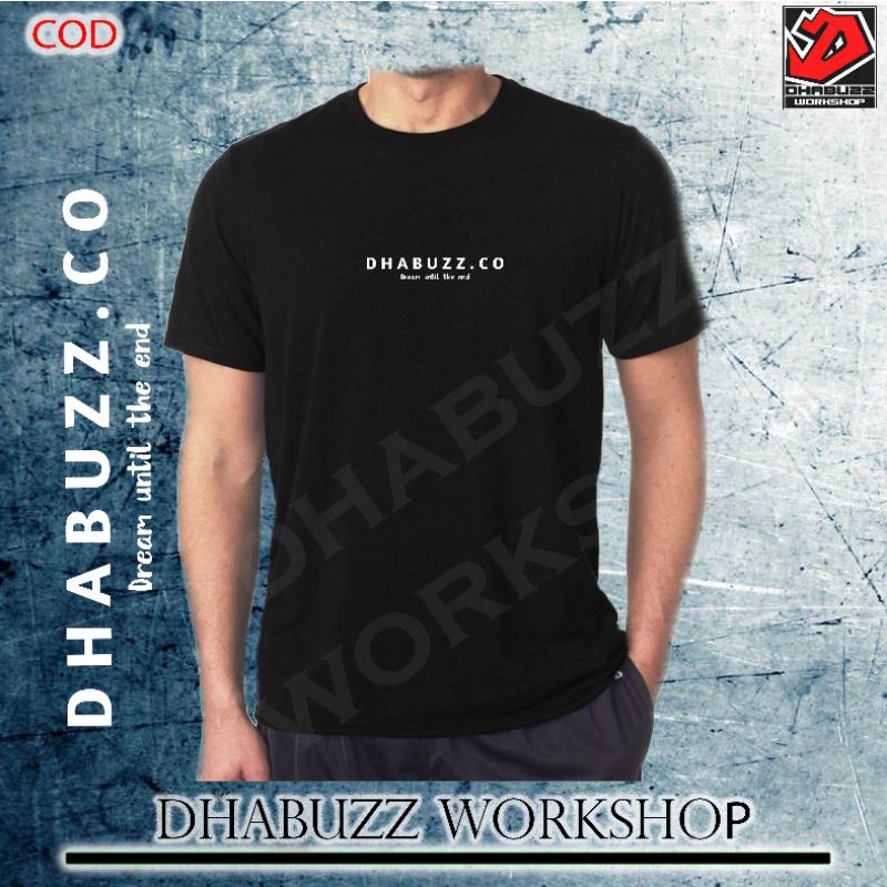 DHABUZZ 03 KAOS DISTRO HITAM PRIA LENGAN PENDEK SIMPEL TYPOGRAPHY ORIGINAL TERBARU