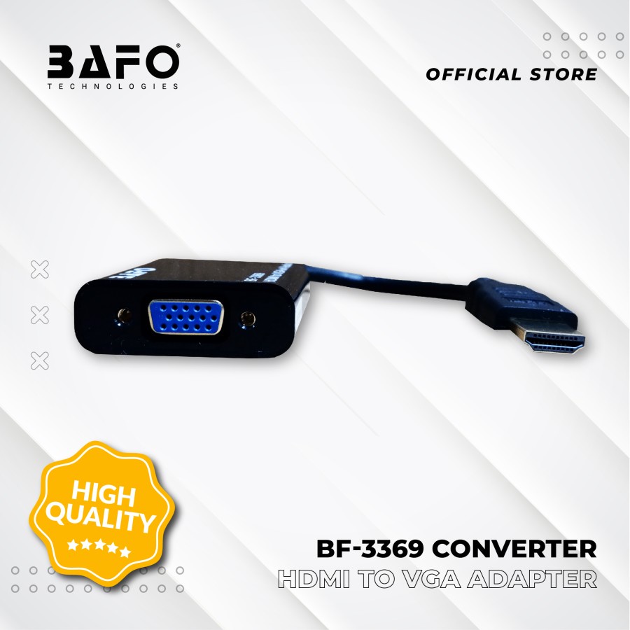 Converter HDMI to VGA BAFO BF-3369 with Audio+Power Port 1080P